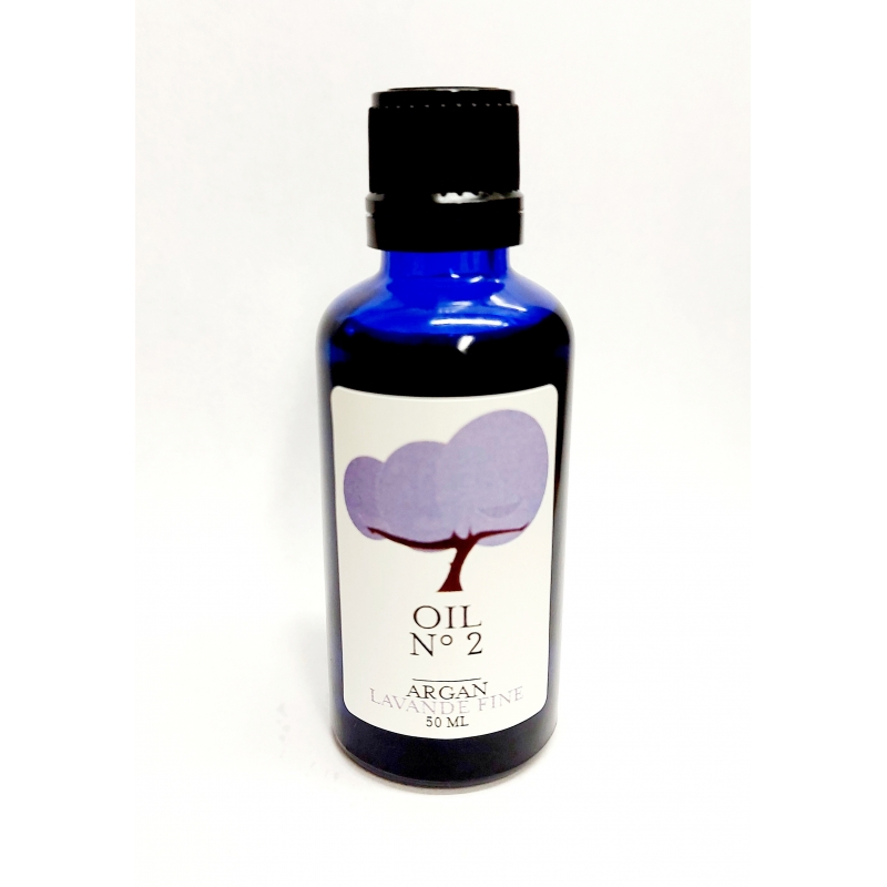 Organic argan oil Fair Trade (UCFA Morocco) infused with lavender essential oil. High Grade