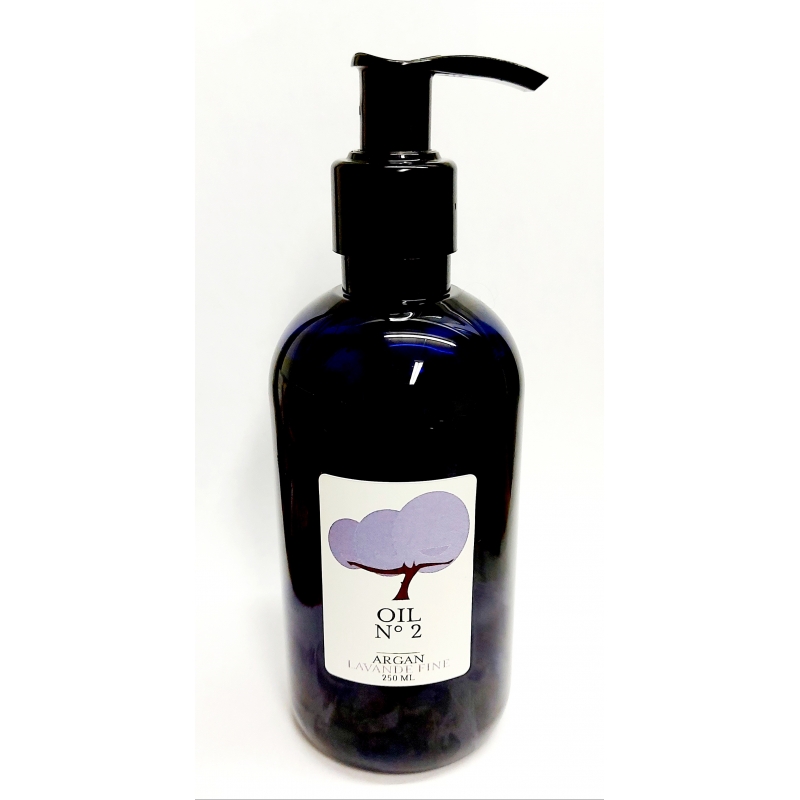 Organic argan oil Fair Trade (UCFA Morocco) Infused with Lavender Essential Oil French Fine Population. 250ml Professional size