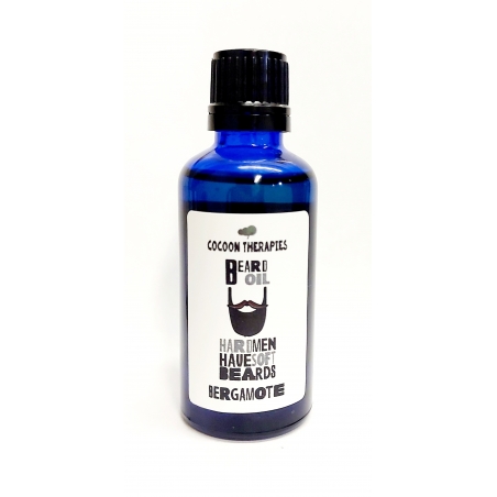 beard oil. Organic argan oil infrused with bergamote essential oil. 50ml blue glass bottle